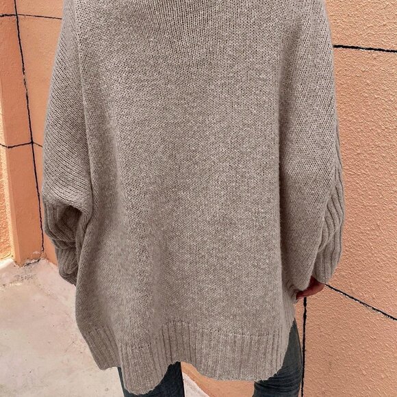 Apricot Casual Womens High Neck Batwing Sleeve Sweater - Picture 3 of 5